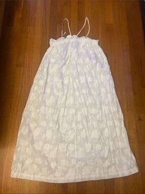 Wray medium white cloud print halter dress